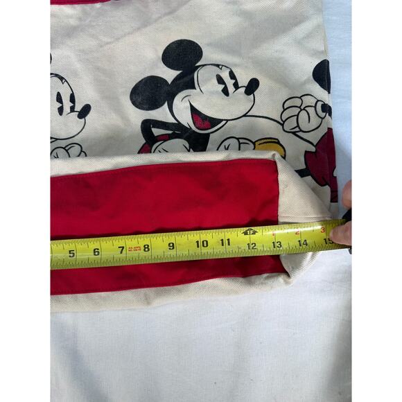 Walt Disney World Classic Mickey Running Cream  Red Canvas Tote Bag 100% Cotton - Picture 6 of 10